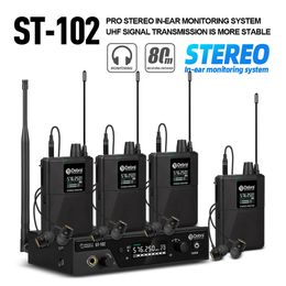 Debra Stereo Wireless In-Ear Monitor System ST-102 voor professionele podiumopname Studio Drummer Instrument 240411