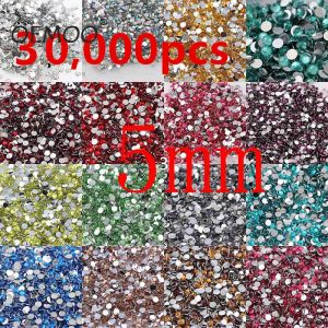 Stickers 30000 stks rond hars flatback 5 mm steentjes roze roos bule zwart helder paars groen goud voor diy nagel kunst sieraden decoraties