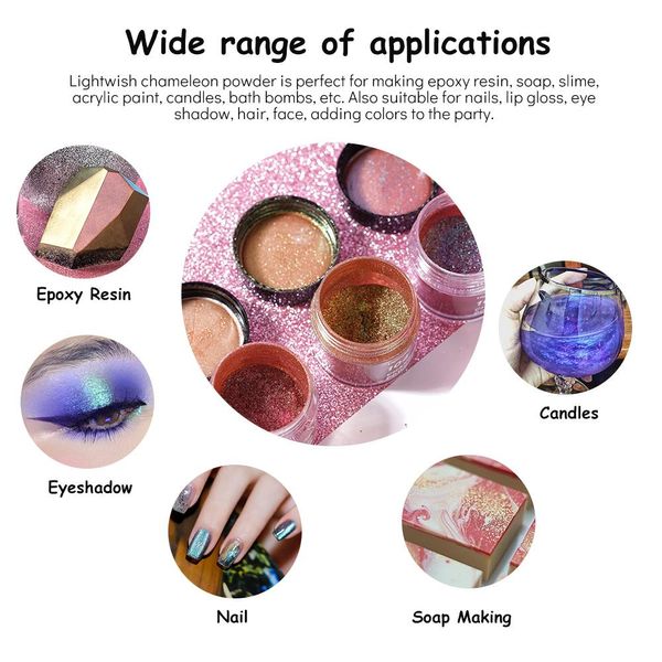 Décalcomanies légères minérales naturelles poudre de paillettes minérales époxy poudre de pigment caméléon pour le savon à main