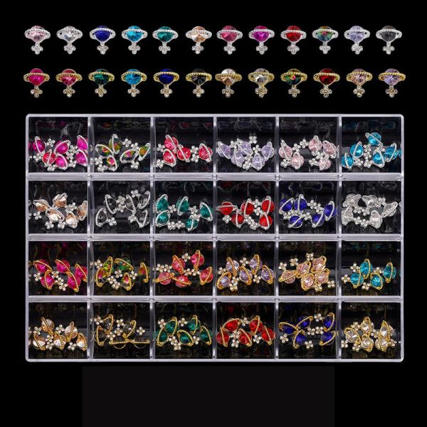 Décalcomanies nail art hingestones kit de décoration 3d Crystal Nail charmes diamant bricolage en alliage bijoux gemm approvisionnement en ongles