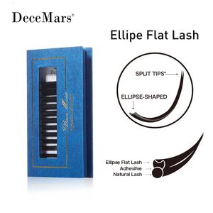 DeceMars Ellipse Platte Wimperverlenging Zachte Tips Lichtgewicht Individuele Mink 240105