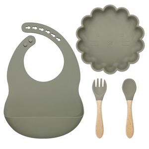 Décembre Nouveau-né Produits pour bébés Fleur Silicone Bol Facile à rincer Bébé Stuff Nouveau-né Dropshipping Infantil Feeding Set 210226