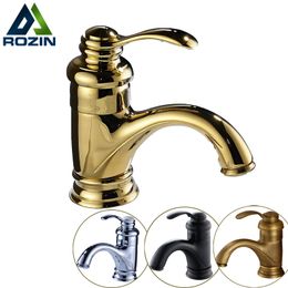 Gratis verzending dek Mount Messing Basin Sink Kraan Korte Badkamer Vanity Sink Mixer Taps Heet en koud Water Single Handgreep