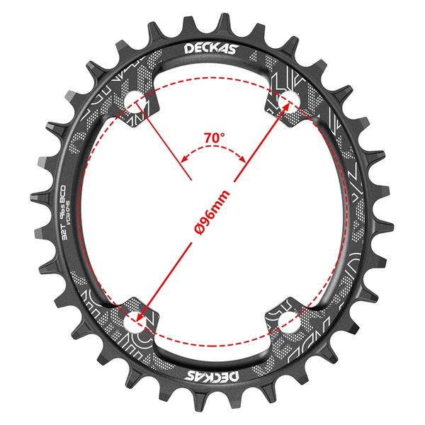 Deckas 96BCD Pouchure ovale MTB BICYLE DE VILLE BCD 96 mm 32/34/36/38T Plaque de couronne pour M7000 M8000 M4100 M5100 CRANK