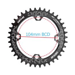 Deckas Priraring 104 BCD Round pour Shimano 32T / 34/36/38T 40/42/44/46/50/52T MTB BICYLAGE CHAINE DE RAGNE CHATEUR 104BCD