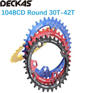 Deckas Round platering 104bcd pour Shimano 32T 34T 36T 38T Tooth MTB Bicycle de vélo de bicycle