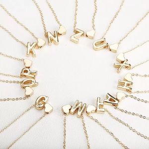 Declicate 26 Initiaal Engels Brief Hart Ketting Goud Zilver Kleur A-Z Charm Alfabet Hangende Kettingen Ketting Voor Vrouwen Verjaardag Bruiloft Sieraden Mooi Gift