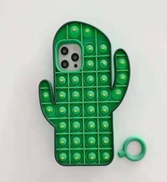 Funda de teléfono de descompresión cactus pop it fidget para iPhone 12 11 pro promax Xs Max 7 8 Plus6973274