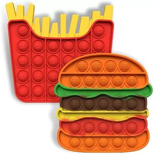 Decompressie Fidget Toys Hamburger Push Bubble Fidgets sensorisch speelgoed om te ontspannen en bezig te blijven voor kinderen Volwassenen ZM920