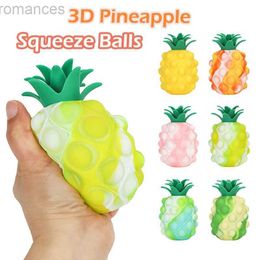 Decompressiespeelgoed 1/2/4 Pack Pop Fidget Ball Toys 3d Pineapple Squeeze Balls Popper Bubbles Sensory Ideas Tieners volwassenen Geschenken Stress Reliever Toys D240424