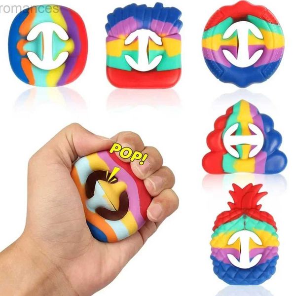 Décompression jouet 1 pc décompression colorée fidget jouet silicone anti-stress doigt poignée de poignée de poignée