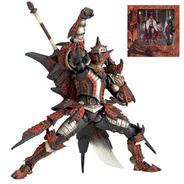 Juguete de descompresión 17 cm Monster Hunter Rathalos Figura de anime Revoltech Yamaguchi Figura de acción Cazador Espadachín Jinou Estatuilla Modelo adulto Para