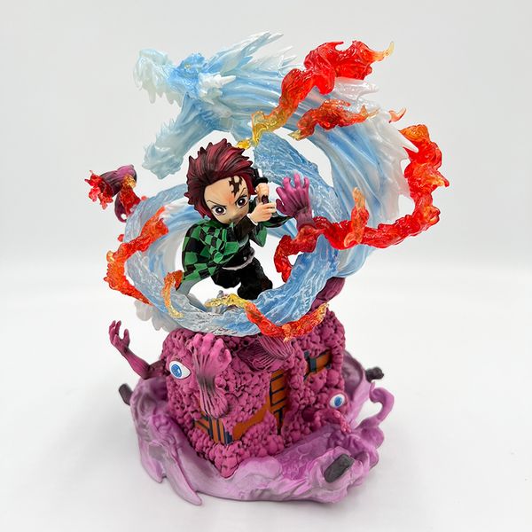 Jouet de décompression 18 cm G5 Demon Slayer Kamado Tanjirou Figure d'anime Kimetsu no Yaiba Figurine d'action Shinobu/Zenitsu/Nezuko Figurine modèle Dol version la plus élevée.