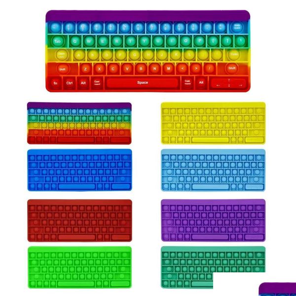 Juguete de descompresión 27x11 cm Fidget Toys Sensory Push Bubble Teclado Ansiedad Alivio del estrés Niños Adultos Autismo Necesidades especiales Venta como Dhgbi