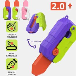 Décompression jouet 3D carotte de couteau gravité fidget jouet jeu de décompression pour enfants poussant petit jouet 3d imprime en plastique couteau à carotte b240515