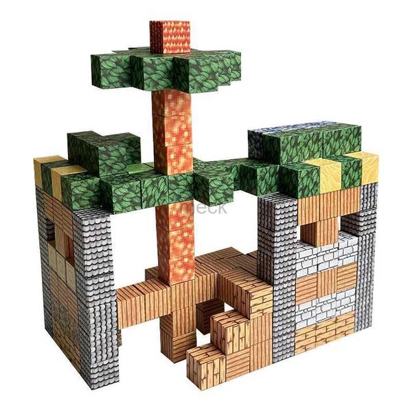 Decompresión juguete 3D DIY Pixel Mundial Bloque de construcción magnética Puzzle Toy Creative Game Cube Toys para niños 240413