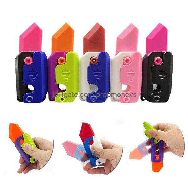 Juguete de descompresión 3D Impreso Rábano Cuchillo Plástico Zanahoria Sensorial Fidget Toys Ansiedad Alivio Juguete para niños Adts Drop Entrega Juguetes Regalos DHQPK