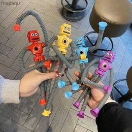 Decompressie Toy 4pcs Suction Cup Robot Grappige telescopische stretch Fidget speelgoed Stress Relief Puzzel Dieren Tricky Toy Family Grappen kind Kid Giftl2404