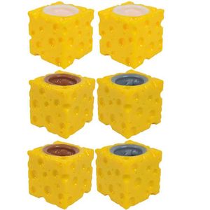 Jouet de décompression 6 boutons pressés tenant de la musique pour enfants fromage de jouet en silicone simulé de souris S2452404