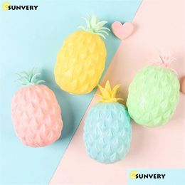 Juguete de descompresión 8X5 cm Colorf Piña Fruta Malla Squishy Anti Bolas Squeeze Toys Ansiedad Ventilación Regalo para niños W1584 Drop Deliver Dhdwy