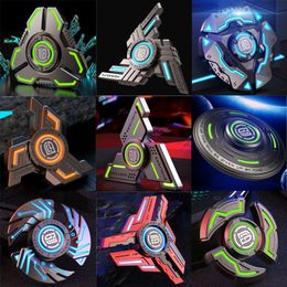 Decompressie Speelgoed BEOORDELING Fidget Spinner Metaallegering Lichtgevende Langdurige Vingertop Gyro EDC Tol Stress Relief Speelgoed voor Volwassenen Kinderen 230803