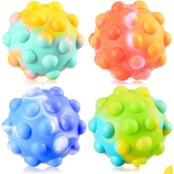 Juguete de descompresión Anti Presión Popper Juguetes sensoriales 3D Squeeze Pop Ball Sus bolas de baño Fidget para niños Adts Más de 1 años Drop Delive Dh8En