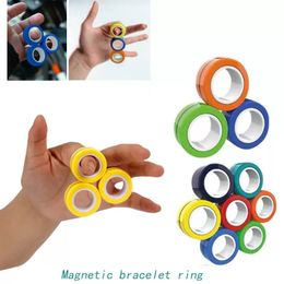 Decompressie speelgoed anti-stress vinger magnetische ringen voor autisme ADHD angstverlichting Focus Kinderen Decompressie Fingertip Toys Magic Ring Props ZM1017