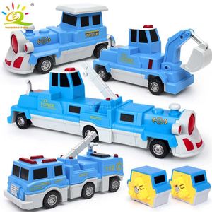 Decompressie speelgoedblokken 10 stcs constructie engineering graafmachine magnetische bouwstenen diy magische trein truck voertuig educatief speelgoed voor kinderen 240412
