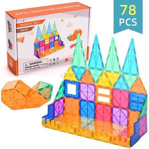 Blocs de jouets de décompression lfayer 7,5cm 48 / 78pcs blocs magnétiques carreaux de construction de construction de construction magnétique