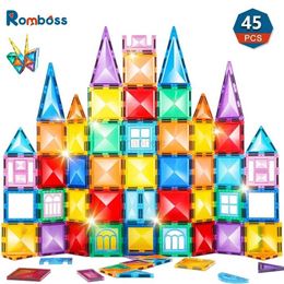 Décompression Blocs de jouets Romboss Blocs de construction magnétiques Toys Kids Funny DIY Blocs magnétiques Tiles Montessori Magnet éducatif Toys Toys Children Day Cadeaux 240412