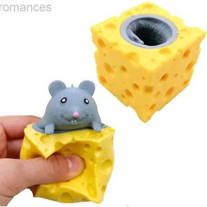 Décompression jouet fromage souris tasse décompression comprimer fromage toys stress relief souris jouet rat rat stress ball sensory fidget jouet cadeau pour adultes gamin d240424