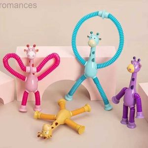 Décompression Toy Enfants Aspiration Suisse Girafe Toys Relief Télescopic Girafe Toy Bellow