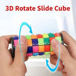 Decompressie speelgoed Creative 3D Roterende Slider Cube Puzzle Color Tower Decompressie Roman Cube Childrens Puzzle Toy Parents Children Children Montessori Props Gifts