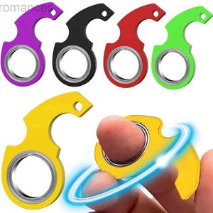 Decompressie speelgoed Creative Keychain Fidget Spinner Antistress Toys Fingertip Rotatie Cool Keyring Verlichtende verveling Angst speelgoed voor volwassenen Kinderen D240424