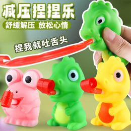 Décompression jouet langue créative collant grenouille dinosaure bb siffle en pincement joie et sort poupée h240516