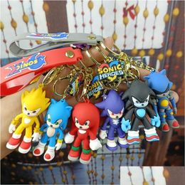 Decompressiespeelgoed Leuke cartoon Sonic-pop Hanger Sleutelhangerhouder Sleutelhanger Autosleutelring Mobiele telefoon Tas Hangende sieraden Accesso Dro Dhhel