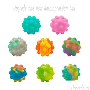 Decompressiespeelgoed Fidget Toys Sensory Christmas Rainbow Press Ball Elasticiteit Push Bubble Anti Stress educatieve kinderen volwassenen SU ​​DHNXS