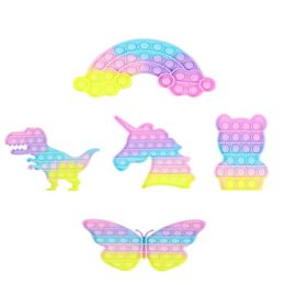 Decompressiespeelgoed Fidget Toys Sensory Dinosaur Unicorn Butterfly Macaron Animal Push Bubble Anti Stress Educatieve kinderen en Adu DHWJG