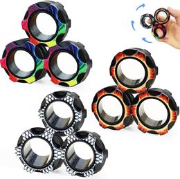 Descompresión Juguete Dedo Anillo magnético Fidget Juguetes Colorf Anillos Ideal para entrenamiento Alivia Reductor Autismo Ansiedad Color2 D Toptrimmer Amqsd