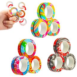 Anneau magnétique de doigt de jouet de décompression Fidget Toys Colorf Rings Idéal pour la formation Soulage Réducteur Autisme Anxiété Drop Deliver Mxhome Amubo