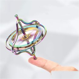 Jouet de décompression pour Adts Dazzle Color Finger Tip Fidget Spinner Anneau en alliage de zinc Métal Fidgets Kid Creative DIY Gadget Insolite Chr Dhpkq