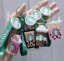 Decompressie speelgoed geschenk Starbucks melkthee kopje sleutelhanger oortelefoon beschermende mouw decoratieve legering metalen hanger