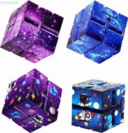 Décompression Toy Infinity Magic Cube Starry Sky Square Puzzle Toys Four d'angle Maze Toys Enfants Adulte Décompression relaxante Main-main pour Add D240424