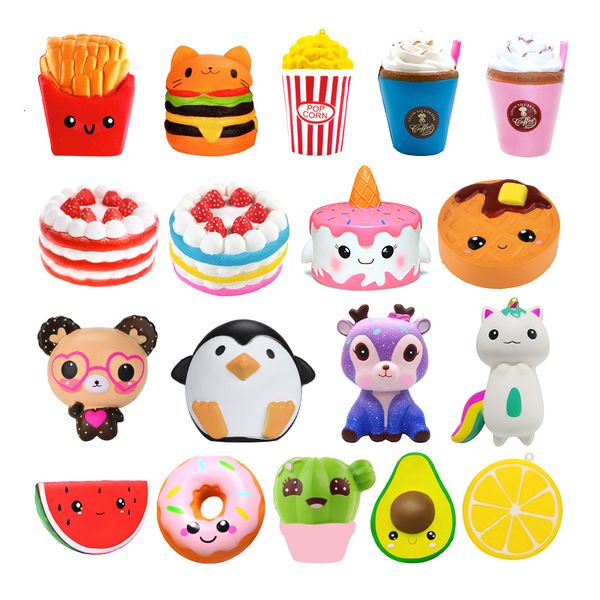 Jouet de décompression Kawaii Popcorn Fries Panda Squishy Cake Deer Milk Squeeze Toys Slow Rising Cream Scented Antistress Child Kid Baby Toys 230629