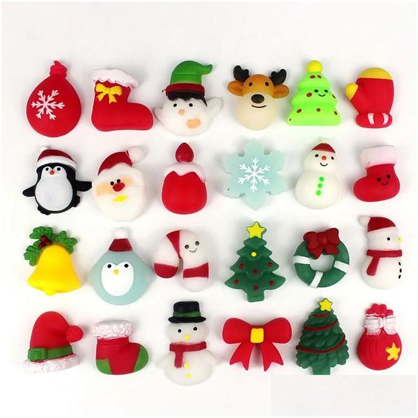 Juguete de descompresión Kawaii Squishies Mochi Squishy Toys para niños Navidad Mini alivio Premios en el aula Regalo de cumpleaños Goodie Bag Stuff Dh9As