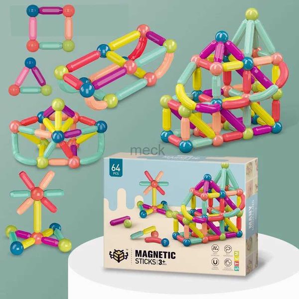 Descompresión juguete niños bloques de construcción de palo magnético diseñador constructor de imán de ladrillo Montessori juguetes educativos para niños regalo de niña 240413