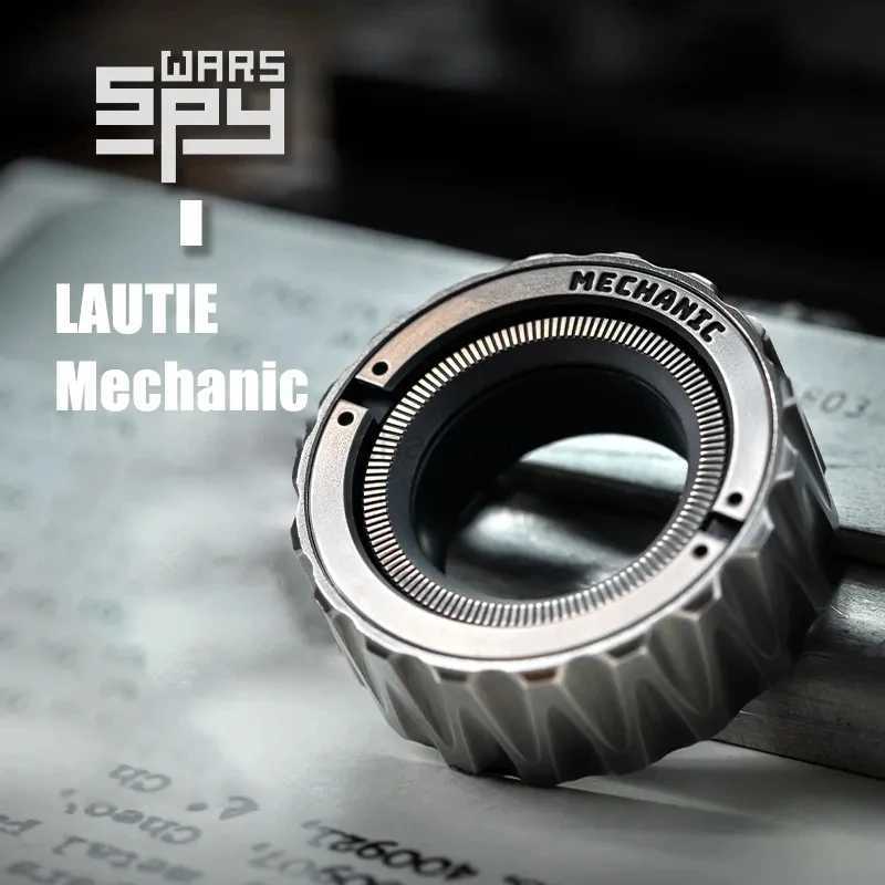 إلغاء الضغط لعبة Lautie EDC Mechanic Ring Paragraph Fidget Fingertip Gyro Ratchet Magnetic Metal anti anti Toy Desk Desk 240412