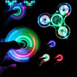 Decompressie Speelgoed Lichtgevend LED-licht Fidget Spinner Hand Top Spinners Glow in Dark Light EDC Figet Spiner Finger Stress Relief Toys 230803