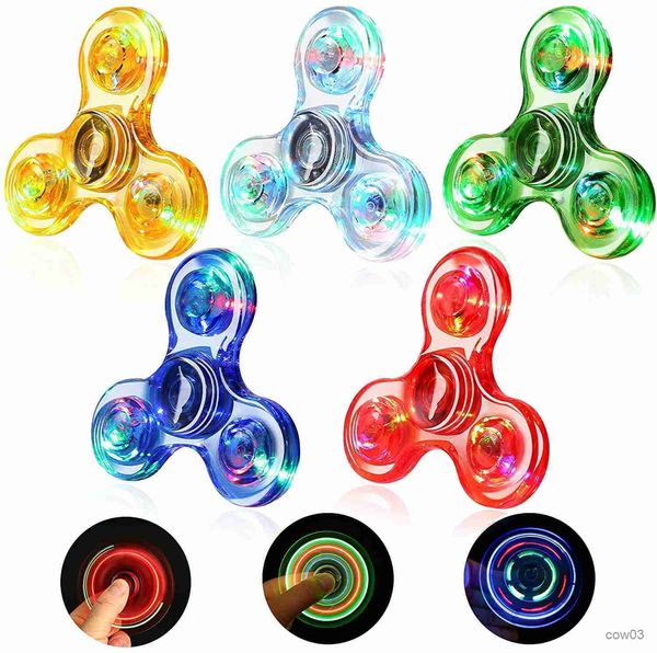 Jouet de décompression Lumière LED lumineuse Spinner Hand Top Spinners Glow in Dark Anti-Stress Relief Toys Gyroscope cinétique pour enfants R230712