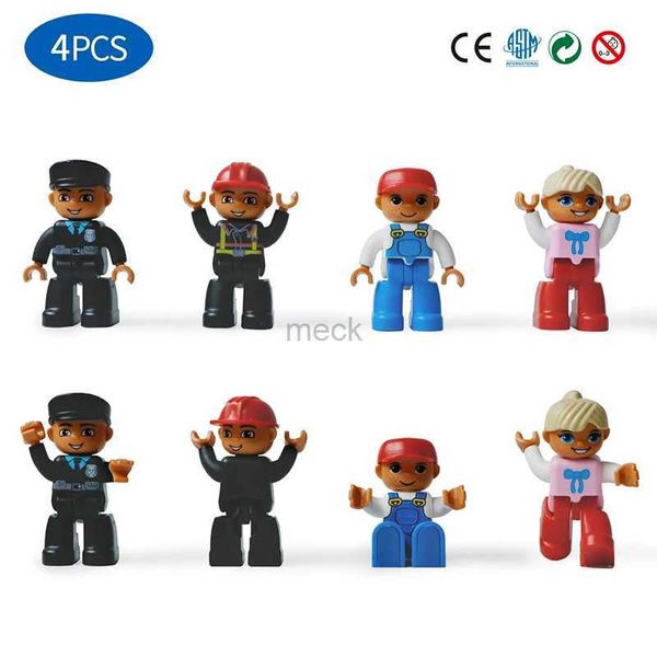 Descompresión Toy Figuras magnéticas 4 PCS/Juego People de juguete Policía Trabajadora de la policía Bombero Blogro Magnético Juguetes Educativos para Regalos para niños 240413